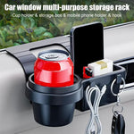 Car Window Organizer Multi-Function Cup Holder Phone Storage Box for Door Side Hanging