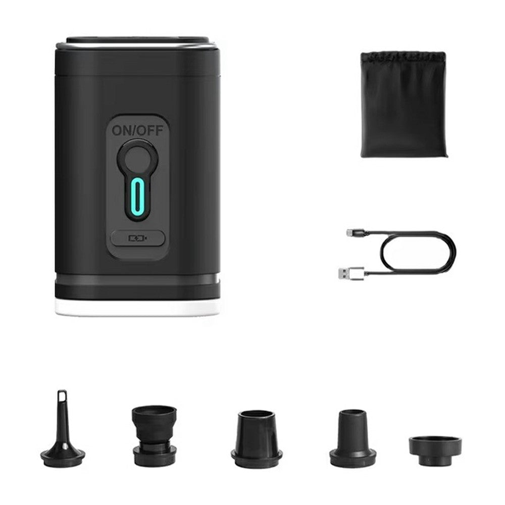 2400mAh Mini Electric Air Pump with 5 Air Nozzles Cordless Inflator with LED Light for Camping