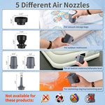 2400mAh Mini Electric Air Pump with 5 Air Nozzles Cordless Inflator with LED Light for Camping
