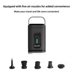 2400mAh Mini Electric Air Pump with 5 Air Nozzles Cordless Inflator with LED Light for Camping