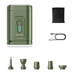 2400mAh Mini Electric Air Pump with 5 Air Nozzles Cordless Inflator with LED Light for Camping