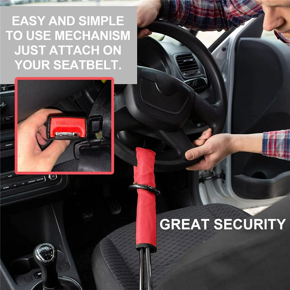 70cm Car Steering Wheel Lock Thickened Steel Wire Anti-Theft Lock with 3 Keys for Truck / SUV / Van