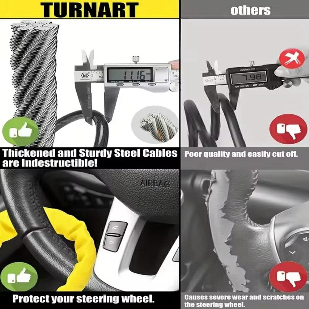 70cm Car Steering Wheel Lock Thickened Steel Wire Anti-Theft Lock with 3 Keys for Truck / SUV / Van