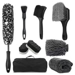 9Pcs Car Detailing Brush Kit Soft Wheel Hub Detail Brush Sponge Pad Car Wash Tools Set