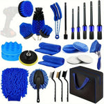 27Pcs Car Detailing Kit Cleaning Tools Set Drill Brushes Microfiber Towels Polish Pads for Auto Wash