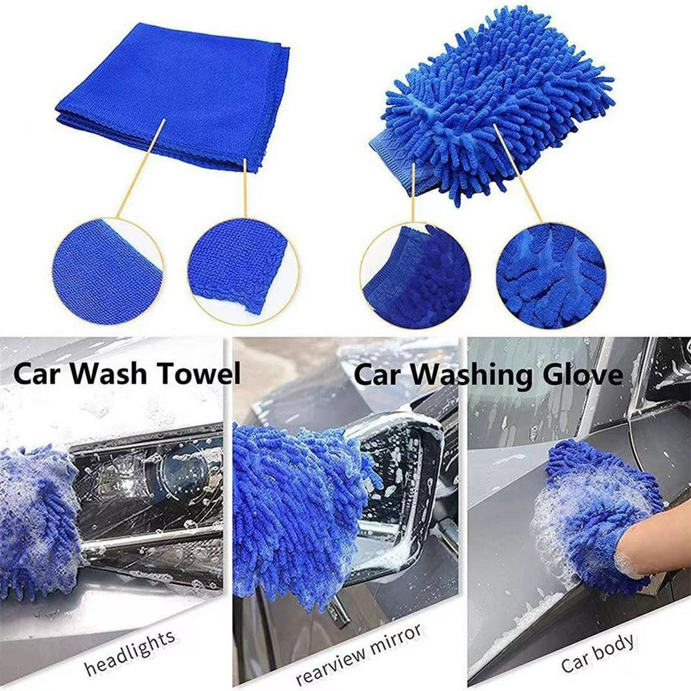 33Pcs Car Cleaning Kit Auto Detailing Tools Drill Brush Microfiber Towel Tire Brush for Interior Exterior