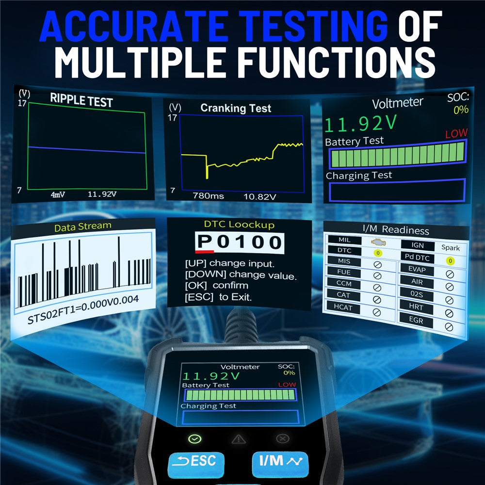 AT100 1.8 Inch TFT Screen OBD2 Scanner Car Diagnostic Tool Engine Code Reader for Auto Repair