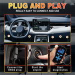 AT200 OBD2 Diagnostic Scanner Tool Built-in Voltmeter 30000+ DTC Codes for Car Fault Detection