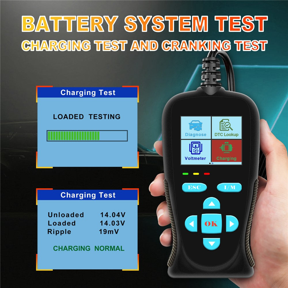 AT200 OBD2 Diagnostic Scanner Tool Built-in Voltmeter 30000+ DTC Codes for Car Fault Detection