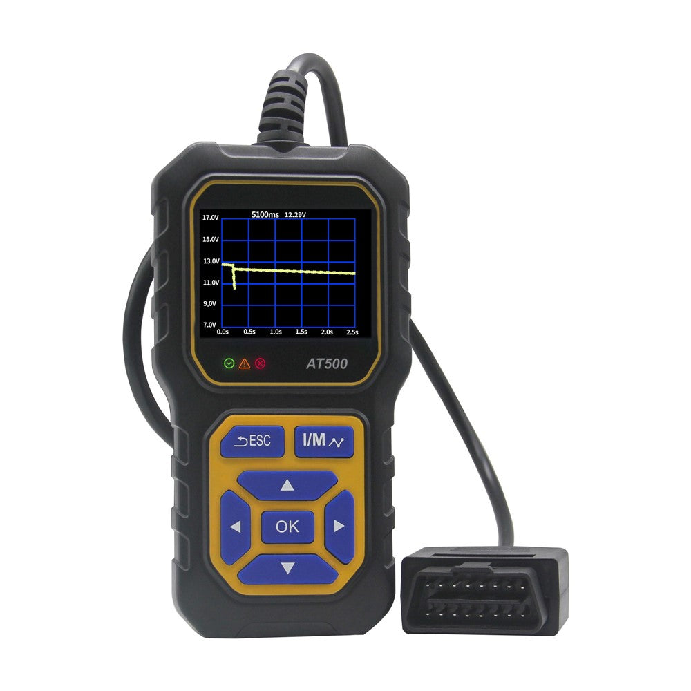 AT500 OBD2-skanner 2,4-tums färg-TFT-skärm bildiagnostikverktyg batteritest för bilar