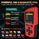 AT700 OBD2 Scanner 2.4-inch TFT Screen Battery Test Car Diagnostic Tool Supports Cloud Print