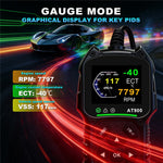 AT900 OBD2 Car Diagnostic Scanner Tool Support Cloud Print 2.4 Inch TFT Screen Battery Tester for Engine Check