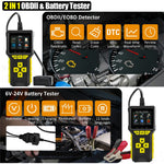 BT80 2-i-1 OBD2 Skanner 6V-24V Batteritestare Diagnostikverktyg för bil motorcykel lastbil