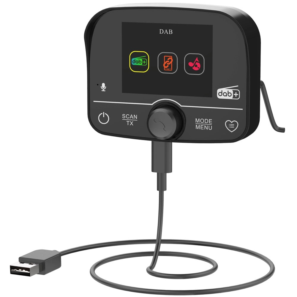 C9 Car DAB Digital Radio Receiver Bluetooth-compatible 2.4 Inch Touch Screen USB-C FM Transmitter for Car Audio
