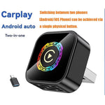 Q1A 2-in-1 Wireless CarPlay Android Auto Adapter BT5.0 Dual Band WiFi USB Dongle with One-Button Switching