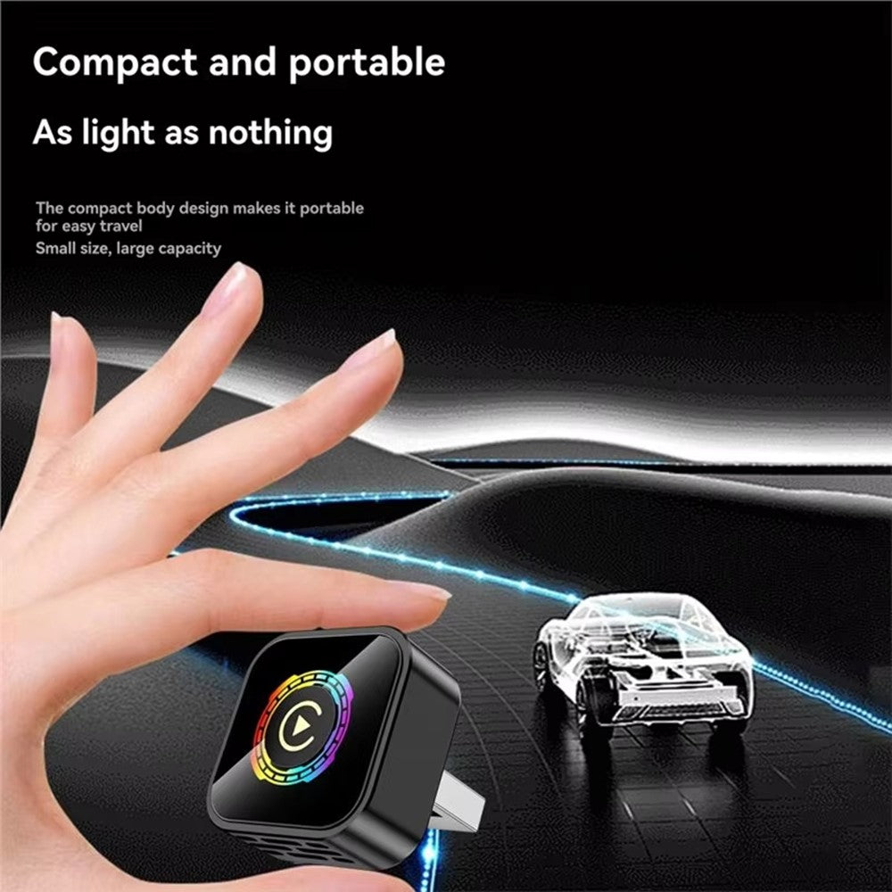 Q1A 2-in-1 Wireless CarPlay Android Auto Adapter BT5.0 Dual Band WiFi USB Dongle with One-Button Switching
