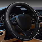38cm Car Steering Wheel Cover PU Leather Diamond Embossed Anti-slip Inner Ring Steering Wheel Protector
