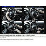 38cm Car Steering Wheel Cover PU Leather Diamond Embossed Anti-slip Inner Ring Steering Wheel Protector