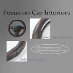 38cm Car Steering Wheel Cover PU Leather Diamond Embossed Anti-slip Inner Ring Steering Wheel Protector