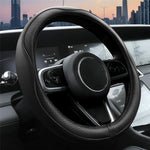 38cm Car Steering Wheel Cover PU Leather Diamond Embossed Anti-slip Inner Ring Steering Wheel Protector
