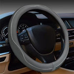 38cm Car Steering Wheel Cover PU Leather Diamond Embossed Anti-slip Inner Ring Steering Wheel Protector