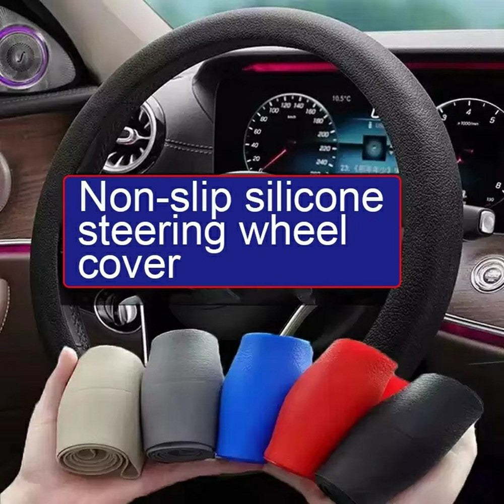 Universal Silicone Steering Wheel Cover Anti-slip 32-47cm Diameter Steering Wheel Sleeve Protector