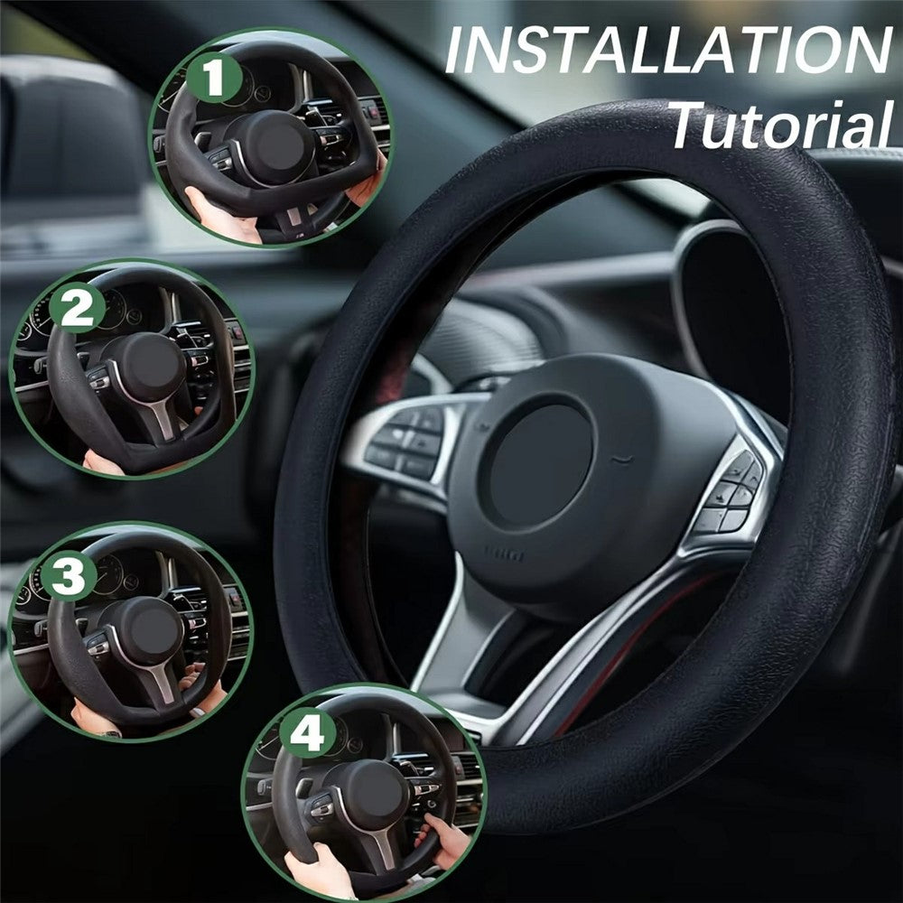 Universal Silicone Steering Wheel Cover Anti-slip 32-47cm Diameter Steering Wheel Sleeve Protector