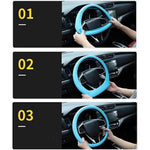 Universal Silicone Steering Wheel Cover Anti-slip 32-47cm Diameter Steering Wheel Sleeve Protector