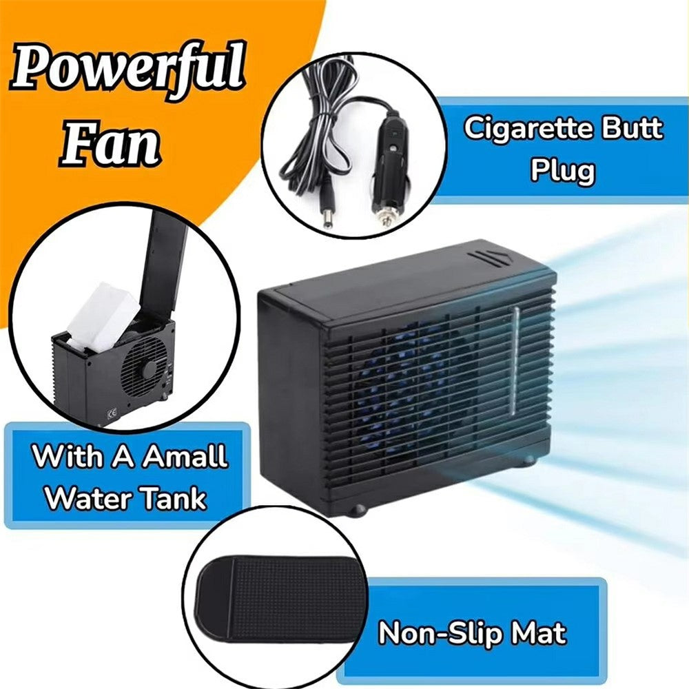 12V Car Air Conditioner Portable Cooling Fan Water Ice Evaporative Cooler for Truck RV SUV