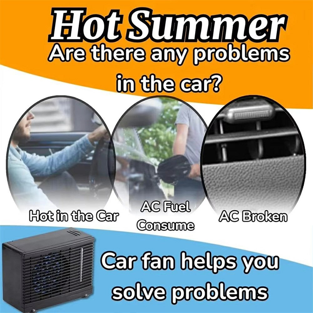 12V Car Air Conditioner Portable Cooling Fan Water Ice Evaporative Cooler for Truck RV SUV
