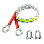 3m 5 Ton Car Tow Rope Night Safety Reflective Emergency Rescue Strap with 2 Heavy Duty D-Shackles