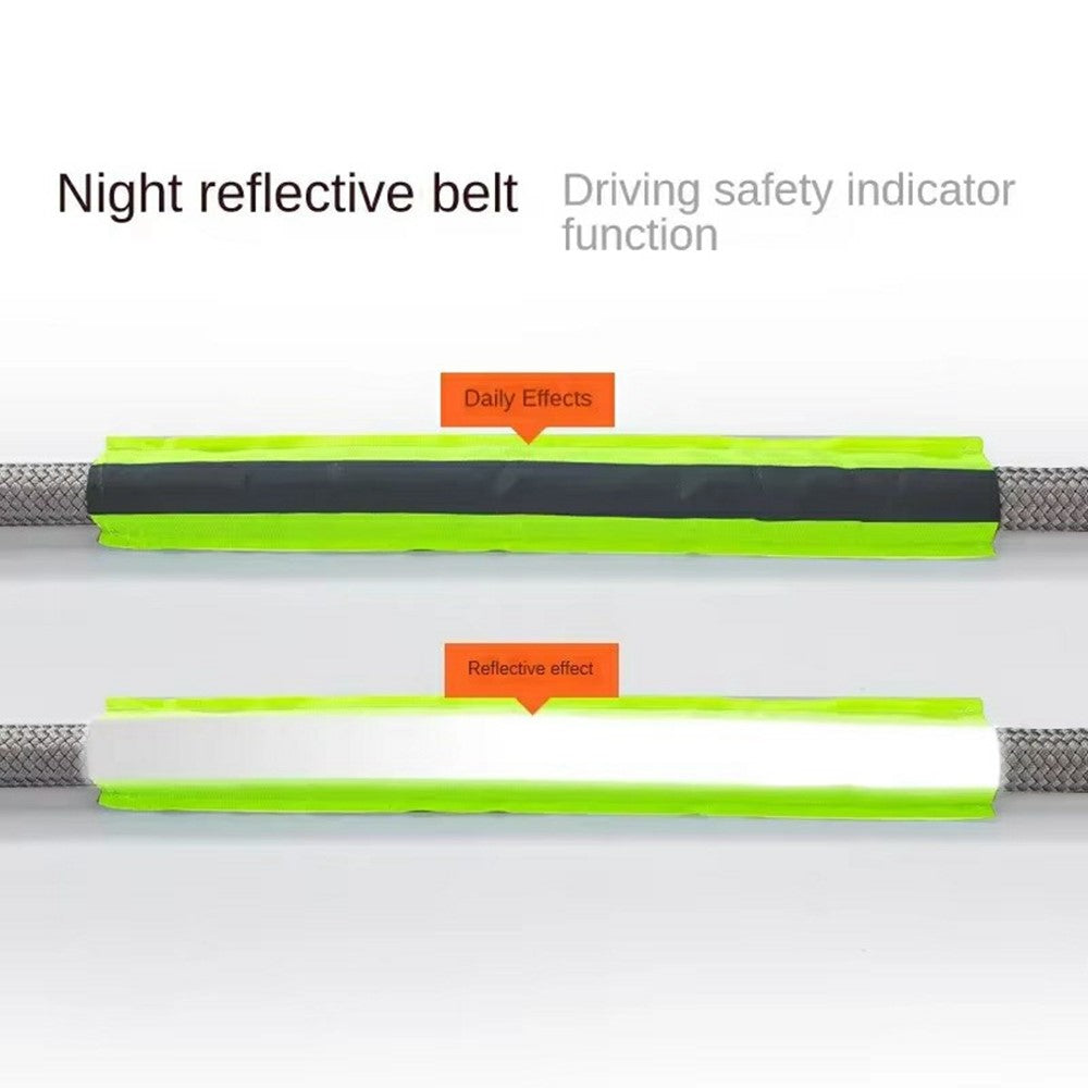 3m 5 Ton Car Tow Rope Night Safety Reflective Emergency Rescue Strap with 2 Heavy Duty D-Shackles