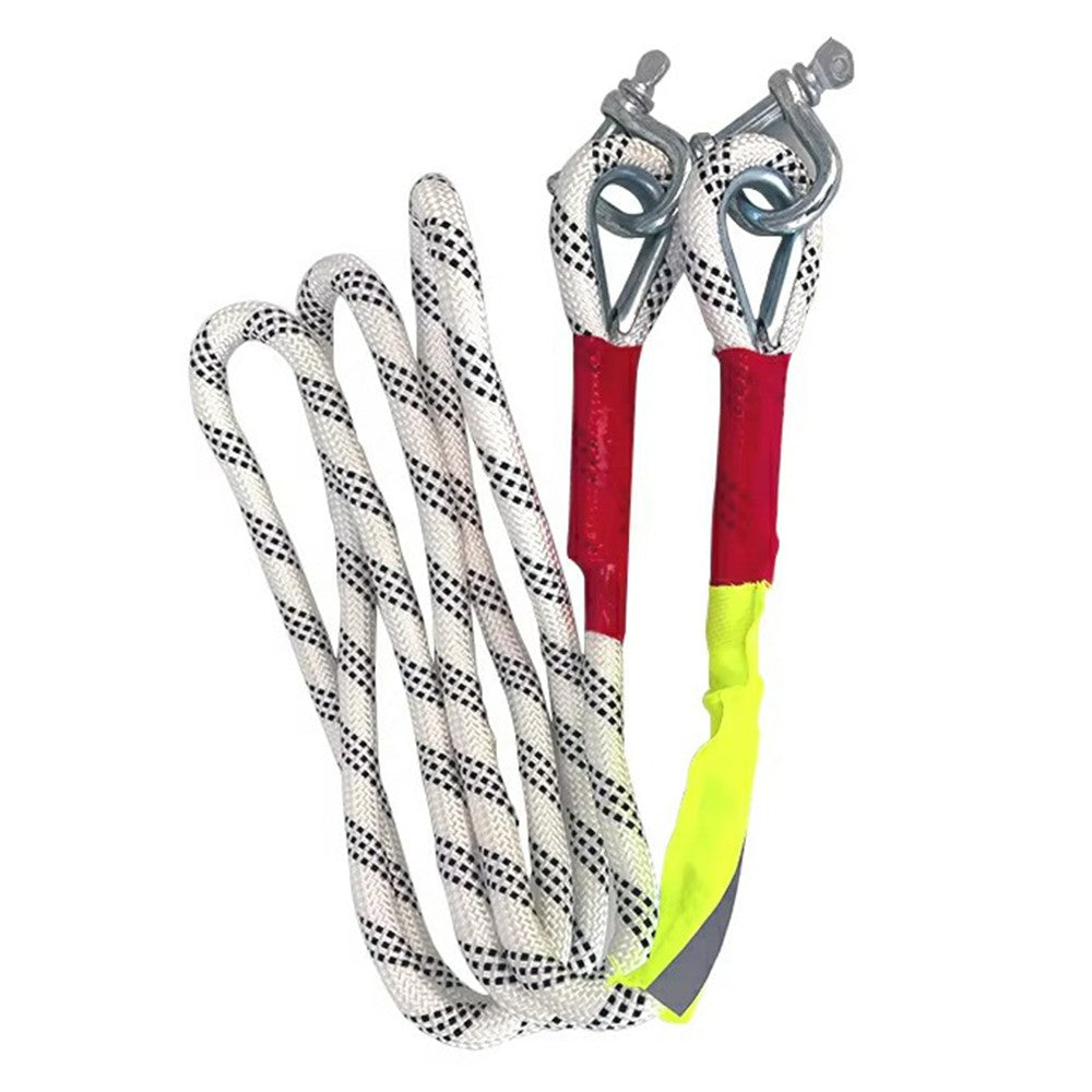 3m 5 Ton Car Tow Rope Night Safety Reflective Emergency Rescue Strap with 2 Heavy Duty D-Shackles