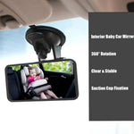 Baby Car Mirror Suction Cup Mount 360 Degree Rotation Interior Rearview Mirror for Child Safety Observation