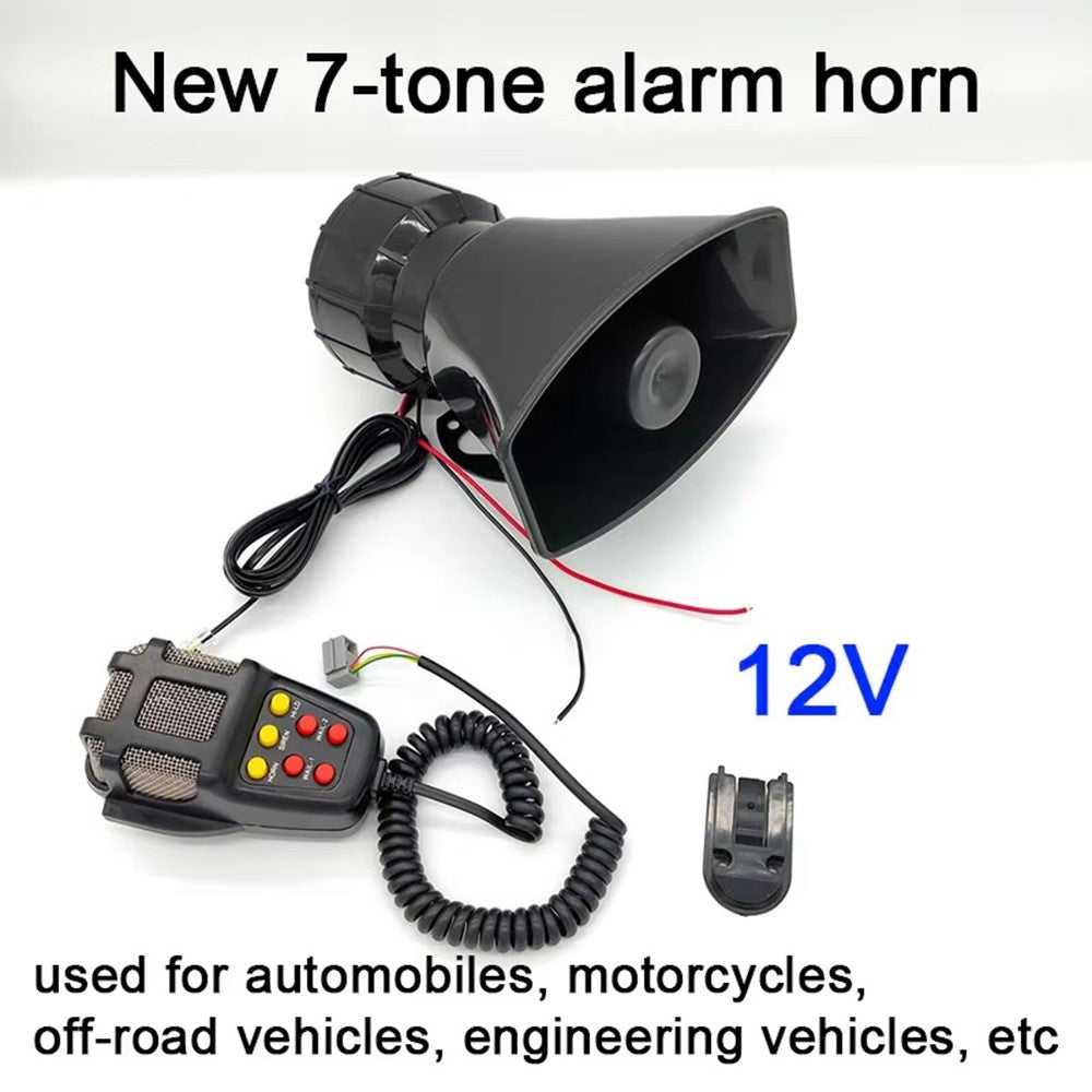 7 Toner 12V Bilhorn Sirene 110dB Elektronisk Advarsel PA-system med Mikrofon Ambulance Højttaler