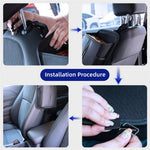 PU Leather Car Seat Side Organizer Tissue Box Holder Multi-Functional Storage Bag with Side Pockets