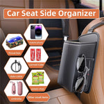 PU Leather Car Seat Side Organizer Tissue Box Holder Multi-Functional Storage Bag with Side Pockets