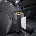 PU Leather Car Seat Side Organizer Tissue Box Holder Multi-Functional Storage Bag with Side Pockets