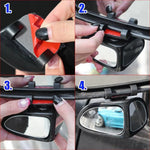 2Pcs Car Blind Spot Mirror 360 Degree Adjustable Wide Angle Rear View Side Mirror for Reversing Parking