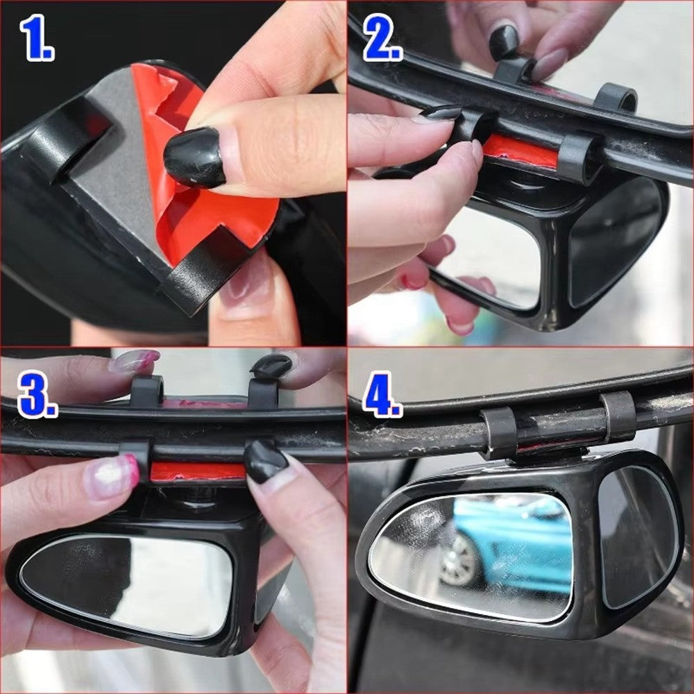 2Pcs Car Blind Spot Mirror 360 Degree Adjustable Wide Angle Rear View Side Mirror for Reversing Parking