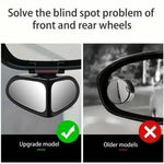 2Pcs Car Blind Spot Mirror 360 Degree Adjustable Wide Angle Rear View Side Mirror for Reversing Parking