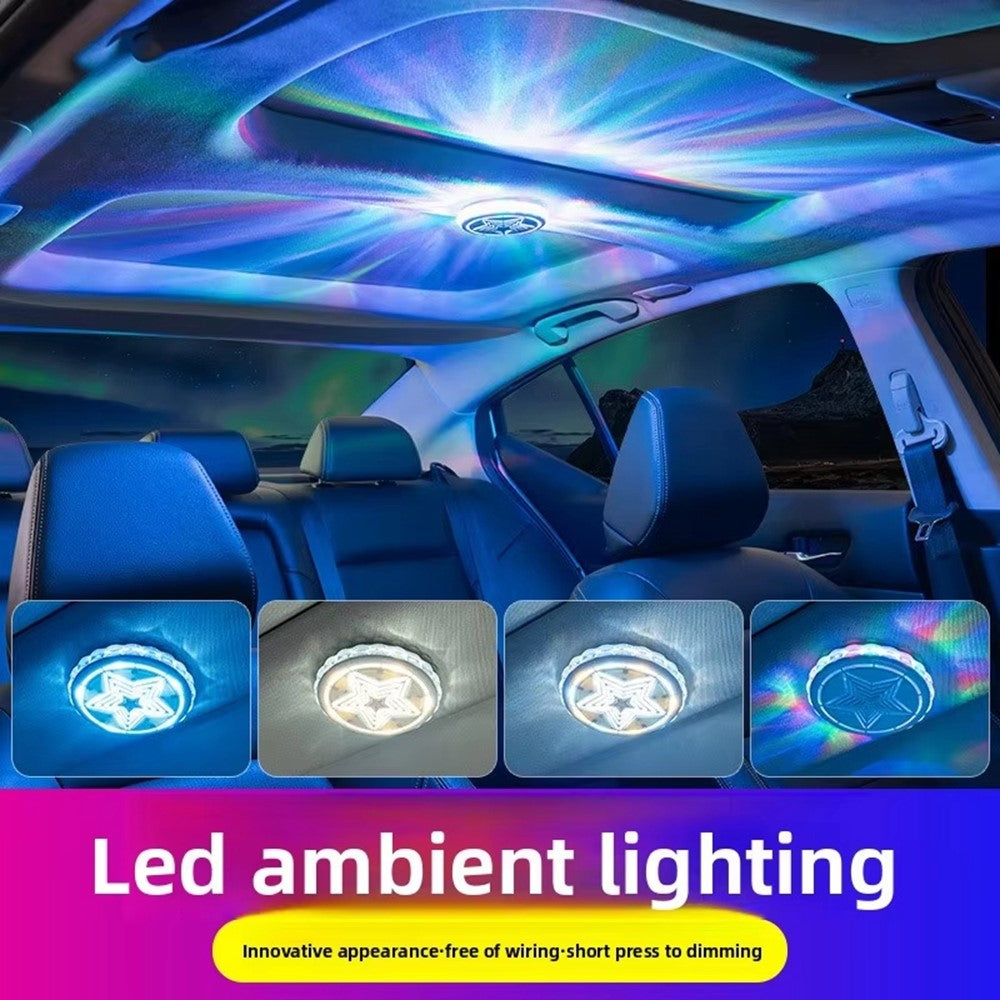 LED Bil Omgivelseslys USB Genopladeligt Magnetisk Aurora Atmosfærelys Stemmestyring til Interiør