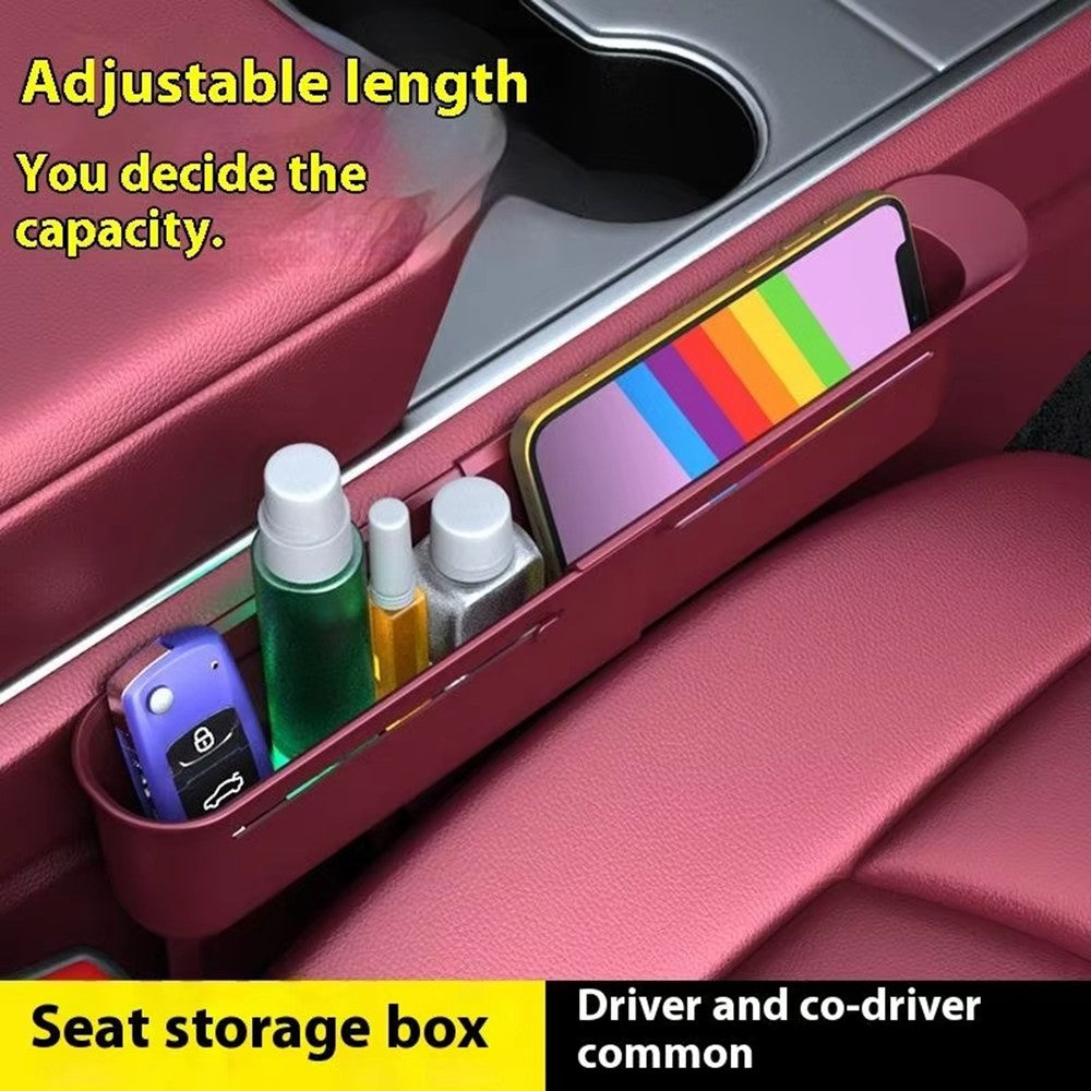 Car Seat Gap Organizer Push Pull Storage Box for Phone Keys Console Gap Filler Case