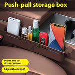 Car Seat Gap Organizer Push Pull Storage Box for Phone Keys Console Gap Filler Case