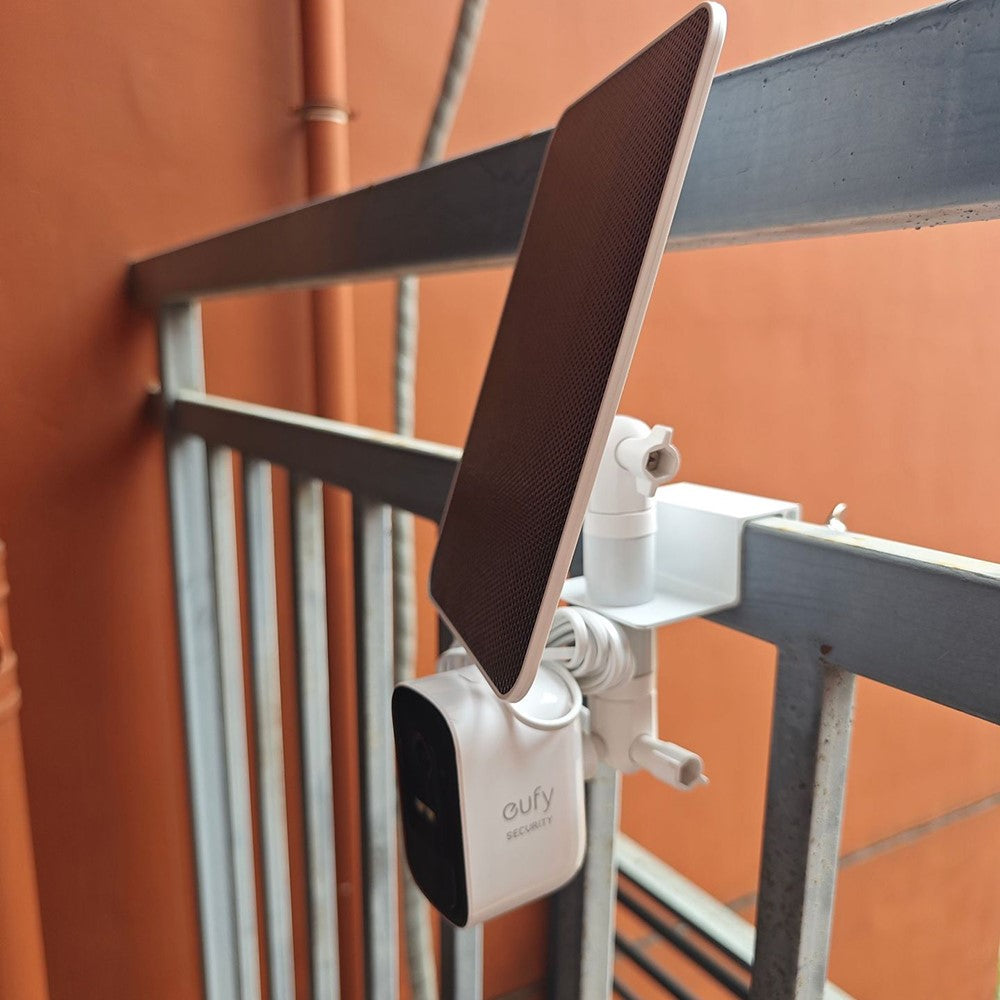 Gutter Mount Bracket No Drilling 360 Degree Adjustable Double Ball Head Clamp for Security Camera Solar Panel Holder Stand
