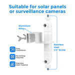 Gutter Mount Bracket No Drilling 360 Degree Adjustable Double Ball Head Clamp for Security Camera Solar Panel Holder Stand