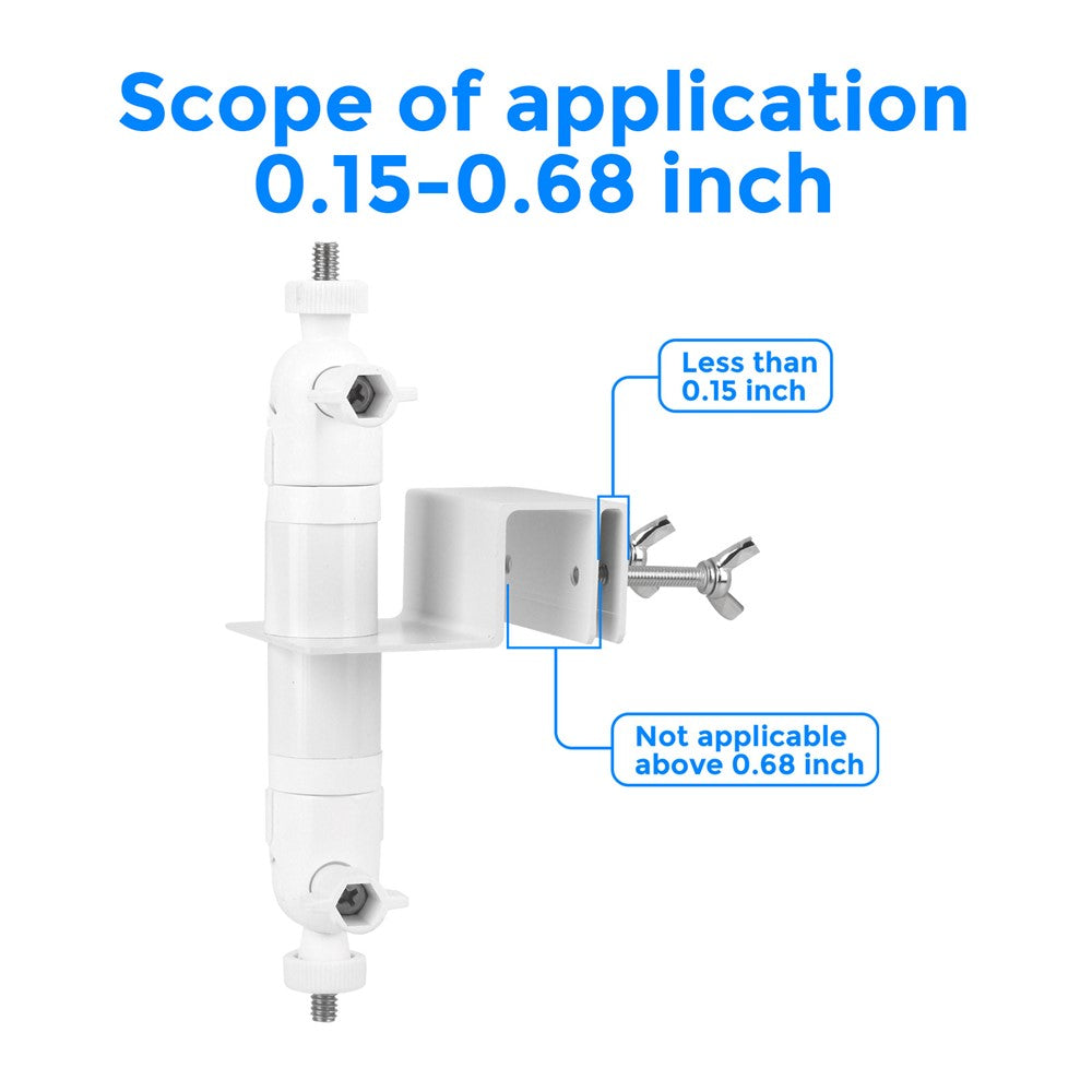 Gutter Mount Bracket No Drilling 360 Degree Adjustable Double Ball Head Clamp for Security Camera Solar Panel Holder Stand