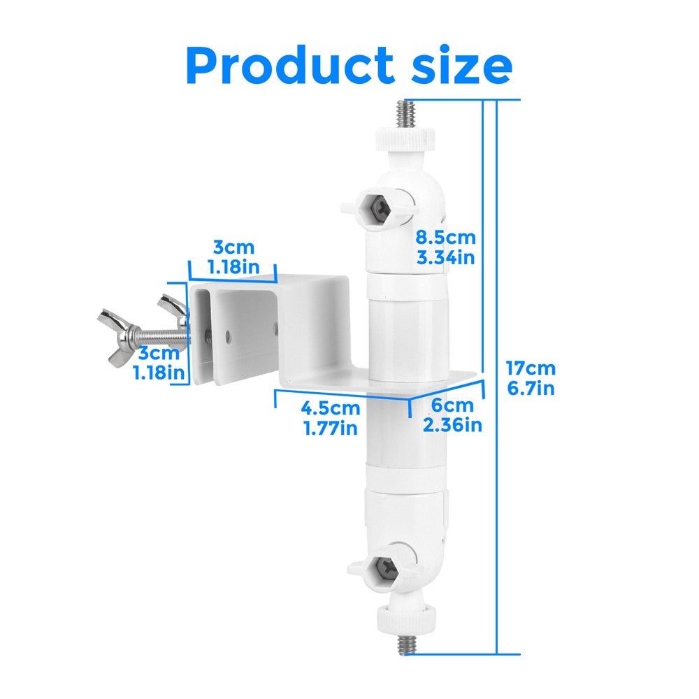Gutter Mount Bracket No Drilling 360 Degree Adjustable Double Ball Head Clamp for Security Camera Solar Panel Holder Stand