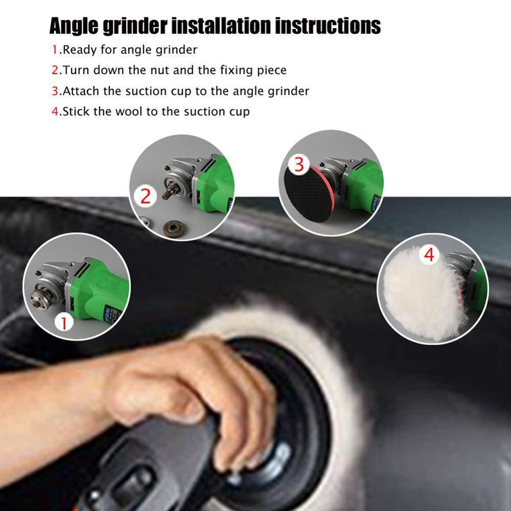10Pcs 3 Inch Car Polishing Pads Set Wool Buffing Sponge Pads Kit for Car Cleaning Waxing