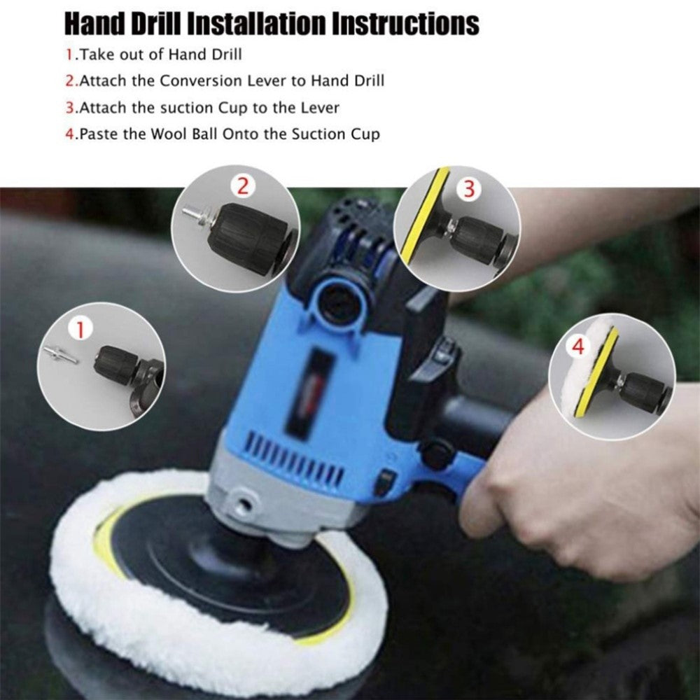 10Pcs 3 Inch Car Polishing Pads Set Wool Buffing Sponge Pads Kit for Car Cleaning Waxing
